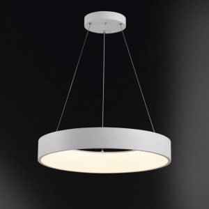 Lustra tip pendul LED Cameron I policarbonat / fier, alb, 1 bec, diametru 45 cm, 230 V - Img 2