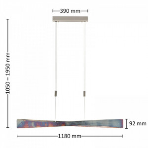 Lustra tip pendul Lian, LED, metal, multicolor, 118 x 195 cm - Img 6