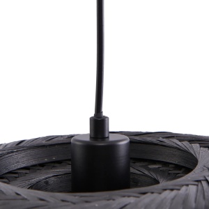 Lustra tip pendul Lindby Eskil, bambus, negru, 46,5 x 150 cm - Img 3