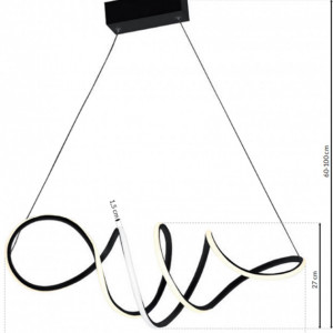 Lustra tip pendul Loca, LED, metal, negru/alb, 90 x 30 cm - Img 4