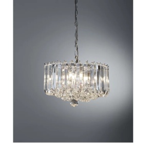 Lustra tip pendul Nessa, 4 lumini, metal/acril, argintiu, 35 x 27 x 120 cm