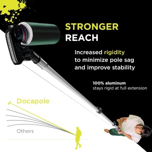 Maner telescopic DocaPole, aluminiu, argintiu/negru, 7.3 m - Img 2