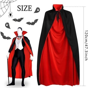 Mantie pentru Halloween Shengruili, poliester, rosu/negru, 120 cm