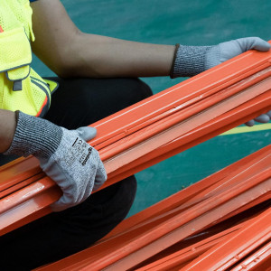 Manusi de lucru ANDANDA, HDPE/poliuretan, gri, marimea M