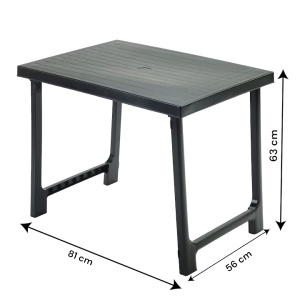 Masa de gradina dreptunghiulara, Progarden, NIK, Polipropilena, Antracit, 81x56x63 cm, Resigilat, Grad A - Img 2