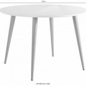 Masa de living rotunda Aspen, MDF/lemn/metal, alb/maro, 110 x 110 x 75 cm - Img 6