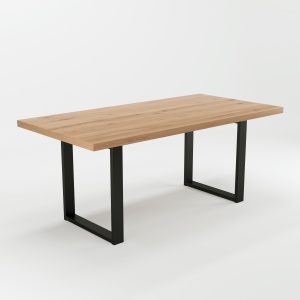 Masa fixa 180 cm stejar/negru U Colton - Img 1