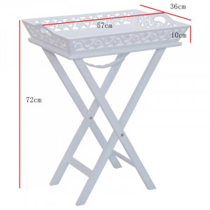 Masa laterala Combo End Tables, lemn, alb, 72 x 57 x 36 cm