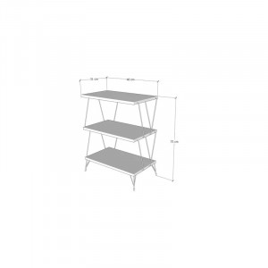 Masa laterala cu spatiu de depozitare Radner, PAL/metal, natur/negru, 75 x 48 x 31 cm