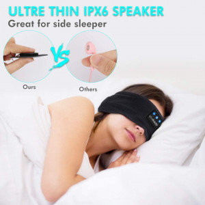 Masca de dormit cu casti Wireless LC-dolida, negru, plastic/textil, 25-35 cm - Img 6