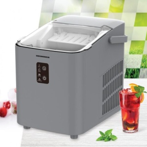 Masina cuburi gheata Heinner Glacio HIM-100SL, Putere 120W, Capacitate 12Kg/24H, Capacitate rezervor apa 1L, Argintiu