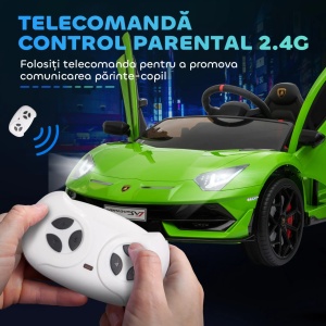 Masina electrica copii Re-Bloom Lamborghini Aventador, 12V 2x35W, PP/metal, 123x66.5x45.5 cm, telecomanda, 3-5 km/h, autonomie 45 min, varsta 3-8 ani, 25 kg - Verificat A · Re-Bloom - Img 5