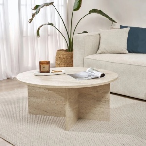 Masuta de cafea 90x90x40 cm, PAL 18mm, finisaj travertin, design modern - Verificat A · Re-Bloom - Img 2