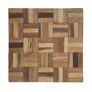 Masuta laterala Digiovanni, lemn masiv tec, 40 x 45 x 45 cm - Img 5