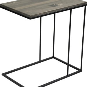 Masuta laterala JetDesign, lemn/metal, negru/maro inchis, 60 x 38 x 60 cm