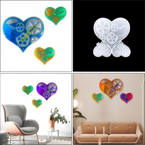 Matrita pentru decoratiune inima Koonafy, silicon, alb,  19 x 19,8 x 1 cm 