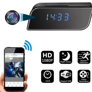 Mini camera Spy REVOSE™, WI-FI, IP, Ascunsa in Ceas Desteptator, Microfon, Infrarosu, 1080P, Activare la Miscare - Img 2