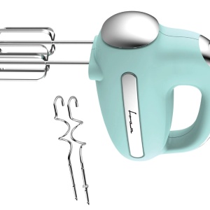 Mixer de mana Fram FHM-3005GR, Putere 300W, 5 Viteze + Turbo, Teluri si carlige inox, Verde