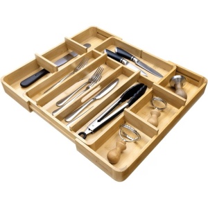 Navaris organizator tacamuri extensibil, bambus, 5-11 compartimente, 50x43x4.8cm, Maro - Verificat A · Re-Bloom - Img 4