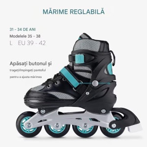 Navaris patine cu role reglabile, 4 roti poliuretan ABEC-7 72mm, marime 39-42, catarama push-lock + velcro, frana interschimbabila, unelte incluse, albastru - Verificat A · Re-Bloom - Img 3