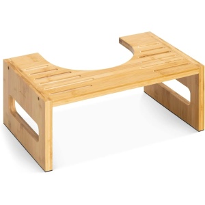 Navaris scaunel WC din bambus, suport picioare, antiderapant, 43.5x28x18.3cm, Maro - Verificat A · Re-Bloom - Img 3