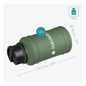 Navaris sticla de apa otel inoxidabil perete simplu, 1.3L, 22.5x10 cm, 235g, verde - Verificat A · Re-Bloom - Img 2
