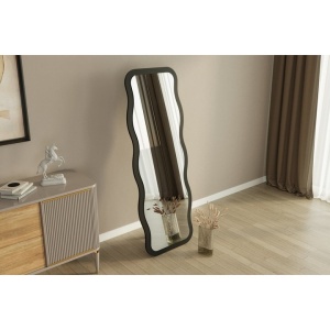 Oglinda decorativa Re-Bloom, MDF, negru, 50 x 160 x 2,2 cm - Img 4