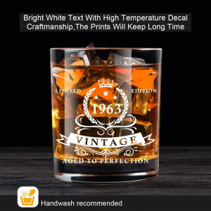 Pahar de whisky cu cutie cadou Lighten Life, sticla/lemn, transparent, 360 ml