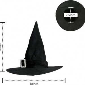 Palarie de vrajitoare pentru Halloween Hooin, catifea, negru, 39x43.9x20cm