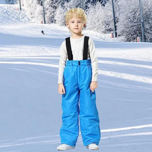 Pantaloni de ski pentru copii Balipig, poliester, albastru/negru, marimea 10 - Img 3
