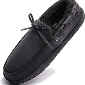 Papuci de camera TEGELE, textil/cauciuc, negru, 47 - Img 1