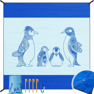 Patura pentru picnic DEWUR, poliester/nailon, albastru, 200 x 200 cm