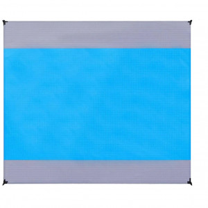 Patura pentru picnic Lineno, poliester, gri/albastru, 200 x 230 cm