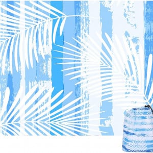 Patura pentru picnic SAMIT, poliester, alb/albastru, 165 x 220 cm