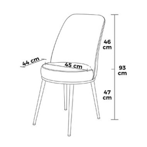 Pefa set 2 scaune dining 45x42x91 cm, cadru metal cromat, tapiterie catifea, inaltime sezut 47 cm, gri/crom - Verificat A · Re-Bloom - Img 2