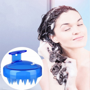 Perie pentru masajul scalpului Yokamira, silicon, albastru, 8 x 7 cm