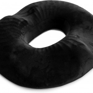 Perna pentru scaun Lenix, gel/textil, negru, 45 x 40 x 7 cm