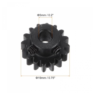 Pinion Sourcing Map, fonta, negru, 19 x 13 x 11 mm