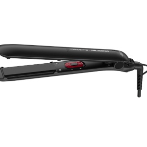 Placa de indreptat parul Rowenta EasyLiss Karl Lagerfeld SF161LF0, Ceramic Tourmaline, 200 °C, placi inteligente, functie Straight & Curl, incalzire rapida, cablu 1.8m, negru&rosu, Resigilat, Grad A