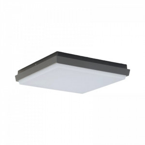 Plafoniera Amra, LED, aluminiu/policarbonat, alb/gri inchis, 30 x 30 x 4,9 cm - Img 1