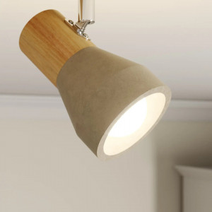 Plafoniera cu 2 lumini Filiz, LED, lemn/metal/beton, gri/argintiu/natur, 27 x 12,3 cm - Img 4