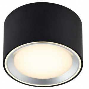 Plafoniera LED Fallon I vinil/otel, 1 bec, negru, diametru 10 cm, 110 V