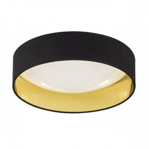 Plafoniera LED Sete I rotunda, material textil/acrilic, negru/auriu, diametru 40 cm, 230 V, 22W
