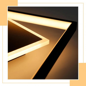 Plafoniera Musani, LED, metal/acril, negru, 44 x 40 x 6 cm