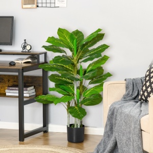 Planta artificiala in ghiveci Re-Bloom, PEVA/PE/ciment, inaltime 95 cm, 33 frunze, vas diametru 15x13 cm, verde/negru - Verificat A · Re-Bloom - Img 3