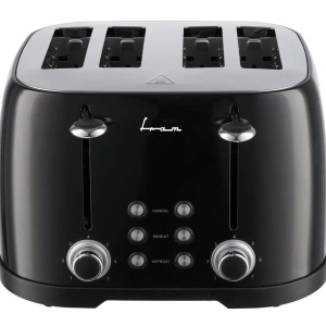 Prajitor de paine Fram FTP-800BK, Putere 1600W, Capacitate 4 felii, 6 nivele de rumenire, Negru