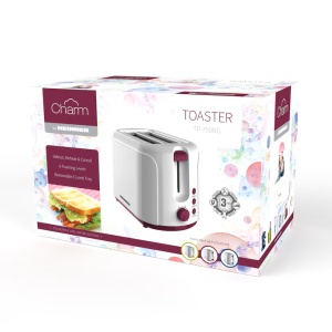 Prajitor de paine Heinner CHARM TP-750BG, Putere 750W, 6 nivele de rumenire, Oprire automata, Visiniu - Img 2