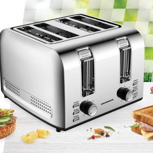 Prajitor de paine Heinner HTP-4S1500SS, 1500W, capacitate 4 felii, 7 niveluri de rumenire, Inox - Img 3