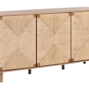 Produs Resigilat Bufet cu 3 usi Re-Bloom Bondi, PAL/lemn pin/PVC, 153x40x81 cm, 20 kg, natur - Verificat A
