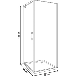 Produs Resigilat Cabina de dus Re-Bloom Darli, 90x90x185 cm, sticla securizata 6mm, cadru aluminiu, usa reversibila, negru transparent - Verificat A - Img 4